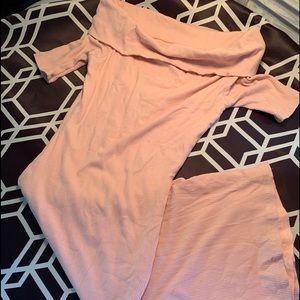 Off the shoulder naked wardrobe midi dress